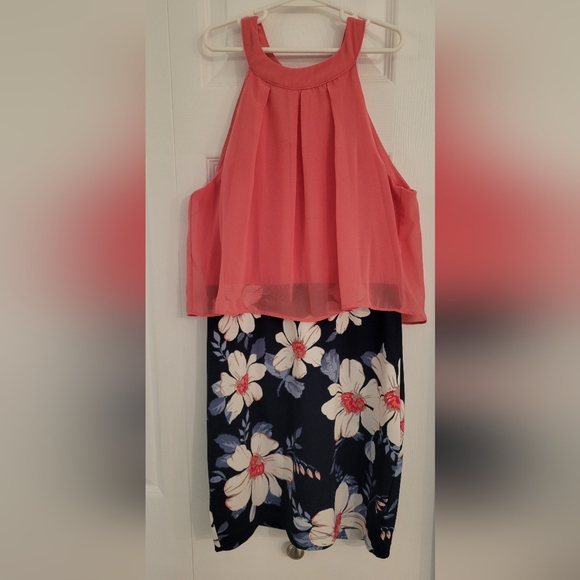 Emerald Sundae Dresses & Skirts - Pink Halter Top with Floral Skirt